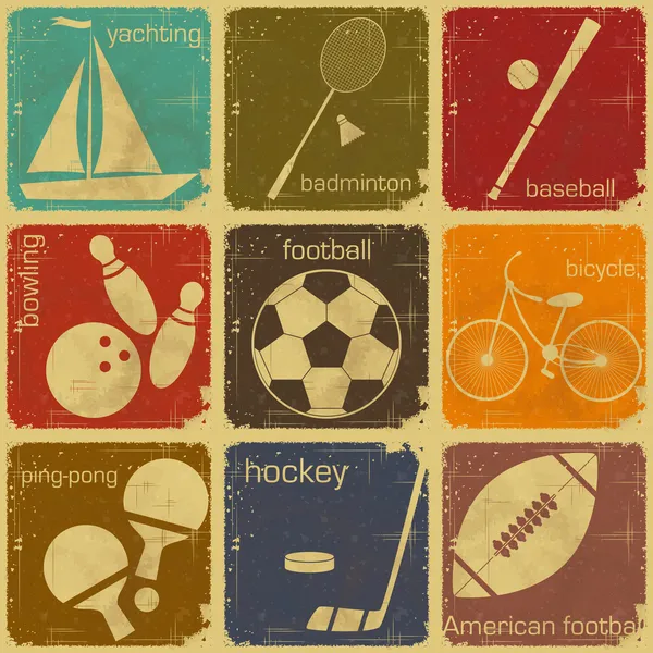 Etiquettes sport rétro — Image vectorielle