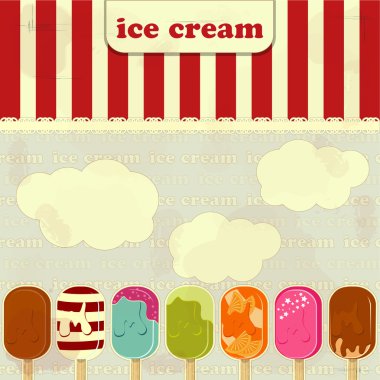 Ice Cream - vintage poster clipart