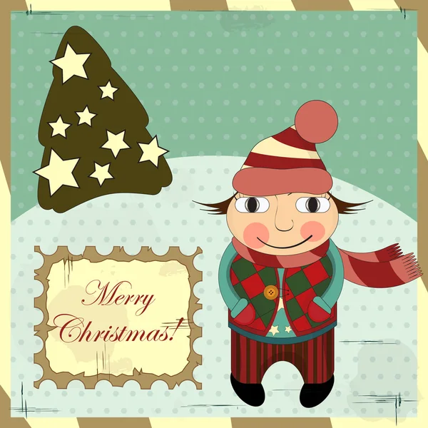 ビンテージ スタイルのクリスマス カード — ストックベクタ