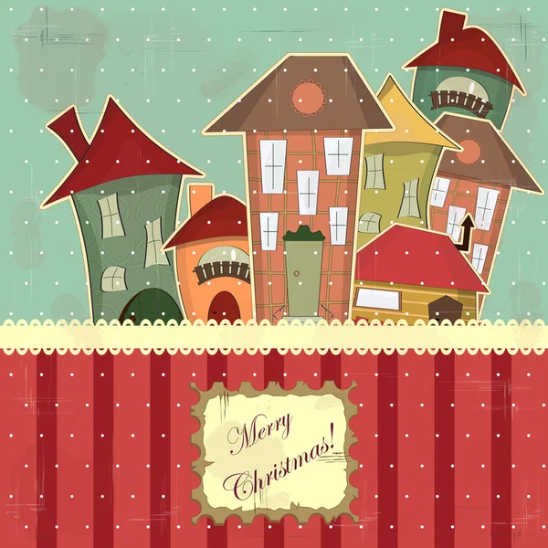 ビンテージ スタイルのクリスマス カード — ストックベクタ