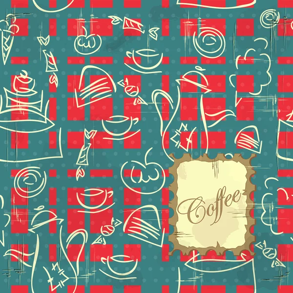 Motif café - texture sans couture — Image vectorielle