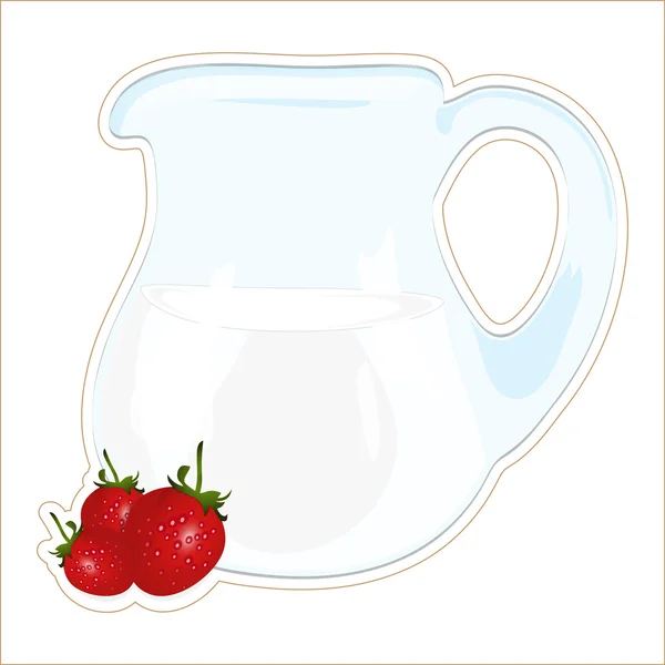 Tasse de lait sur fond blanc — Image vectorielle