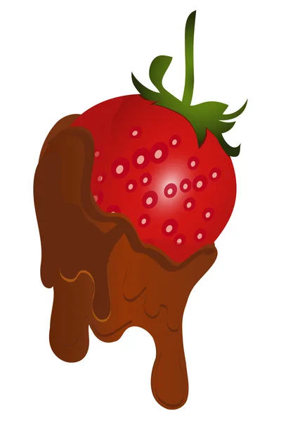 Čokoládové jahody máčené — Stockový vektor