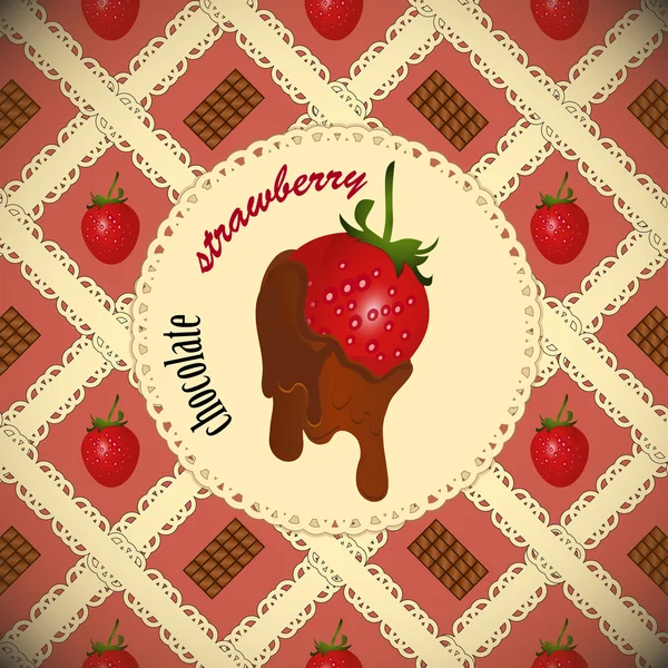 Erdbeeren in Schokolade getaucht — Stockvektor