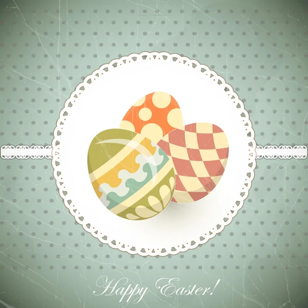 Пасхальные яйца - старая открытка в винтажном стиле — стоковый вектор