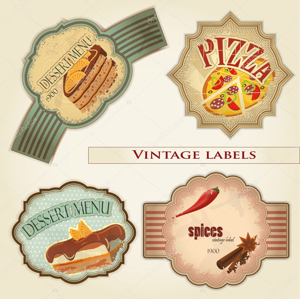 Vintage labels set