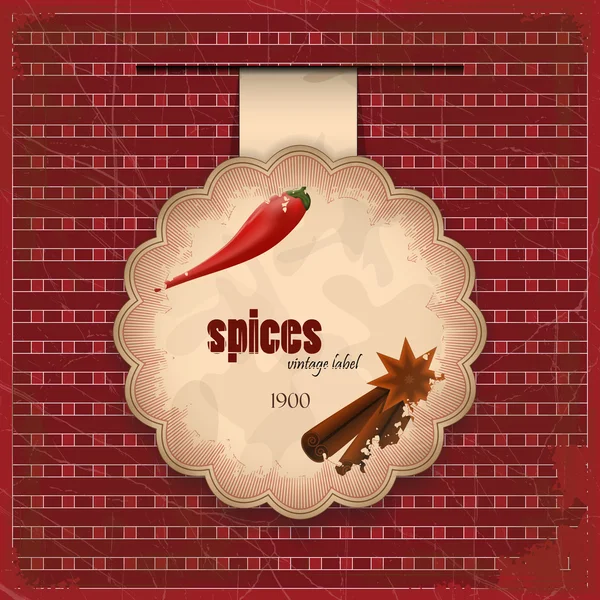 Vintage spice menu card — Stock Vector