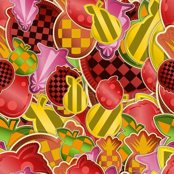Цветовой фон из бесшовных фруктов — стоковый вектор