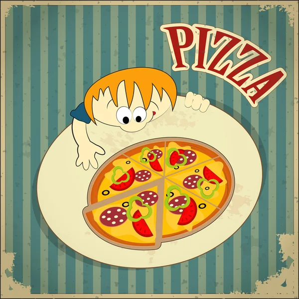 Etykieta pizzy — Wektor stockowy