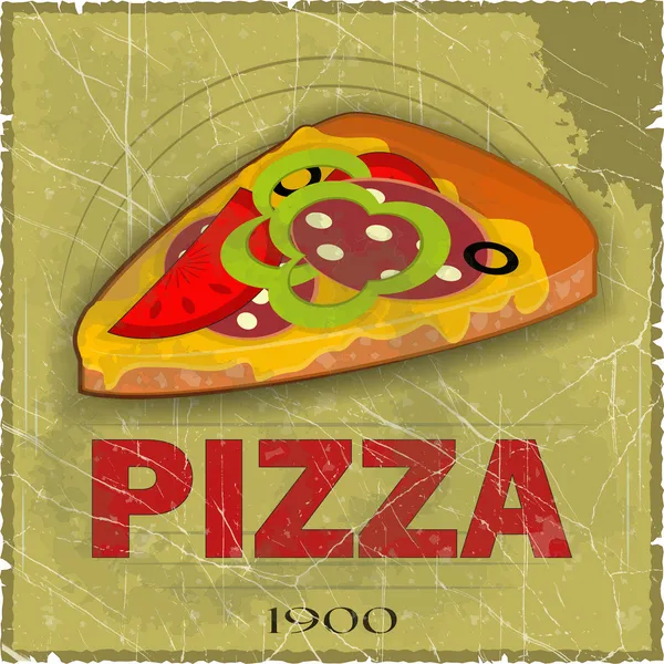 Capa Grunge para Menu Pizza —  Vetores de Stock
