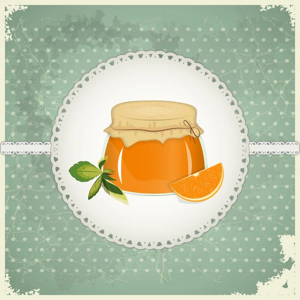 Carte postale Vintage - Confiture d'orange — Image vectorielle