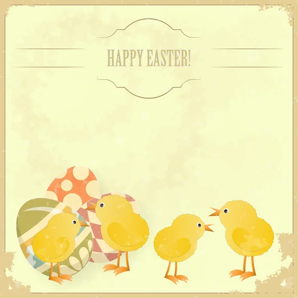Kurdele bows ile asılı renkli Paskalya yumurtaları — Stockvector
