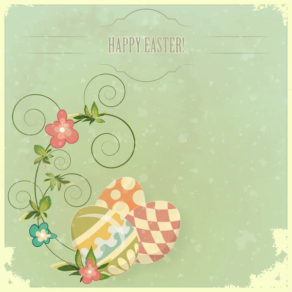 Tarjeta de felicitación de Pascua Vintage — Vector de stock