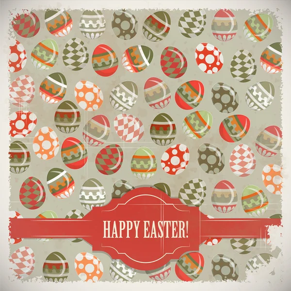 Easter Eggs - old postcard in vintage style — Stock Vector