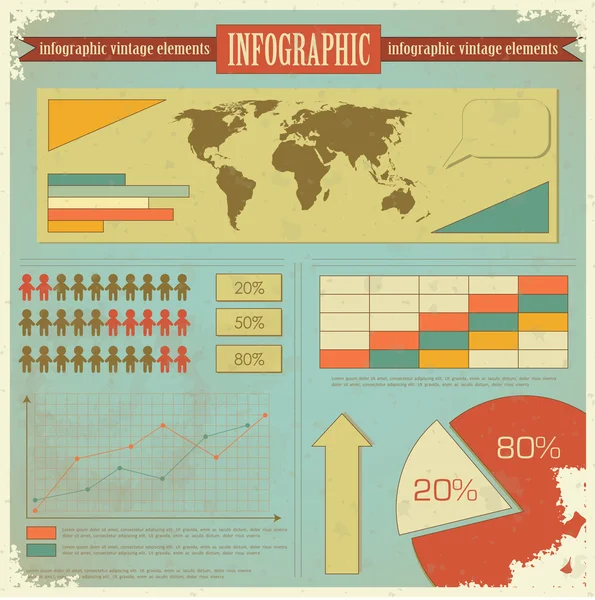 Infografía vintage — Archivo Imágenes Vectoriales