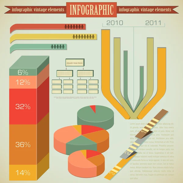 Vintage Infographic — Stok Vektör