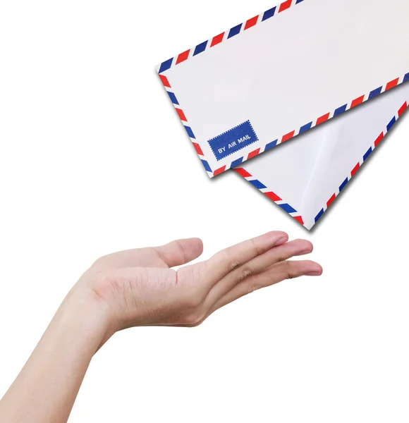 Mãos a receber carta — Fotografia de Stock