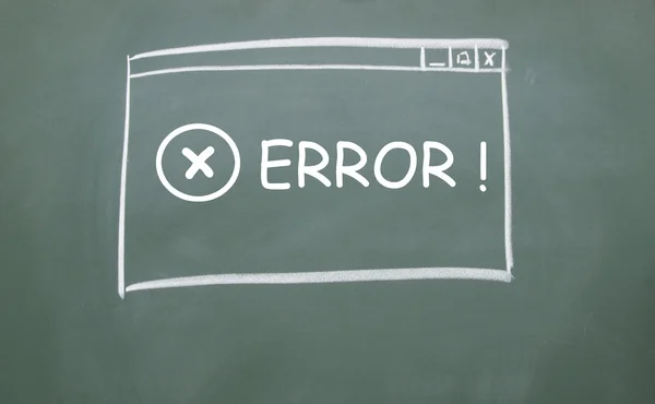Computer error window drawn with chalk on blackboard — Stock Photo, Image