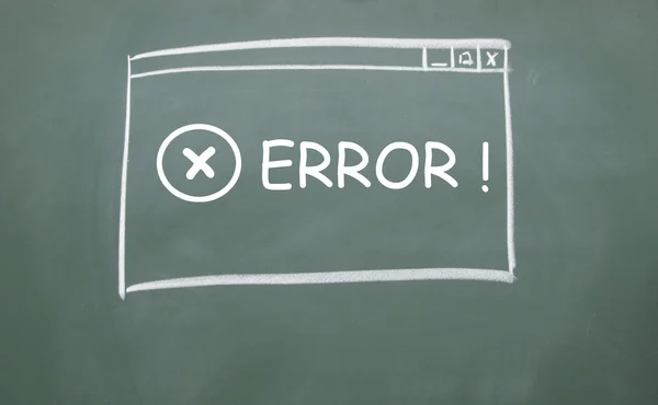 stock image Computer error window drawn with chalk on blackboard