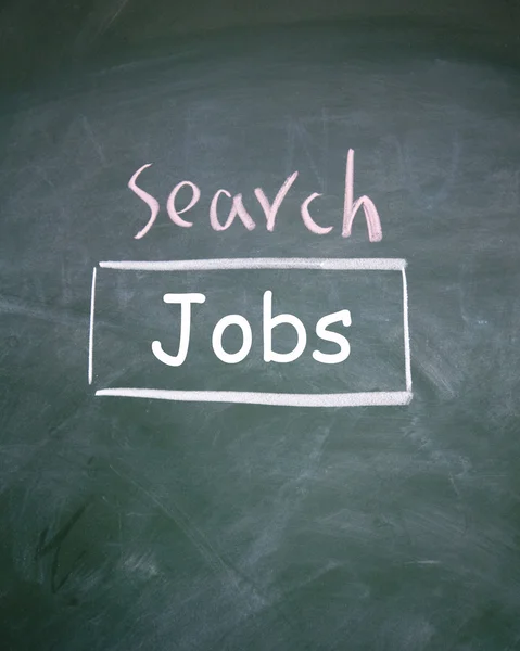 Search jobs interface drawn with chalk on blackboard — Stock Photo, Image