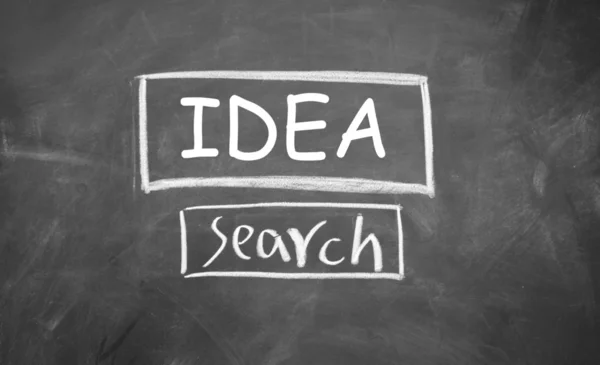 Idea search interface drawn with chalk on blackboard — Stock Photo, Image