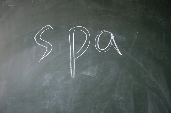 stock image Spa title written with chalk on blackboard