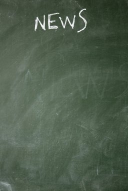 News title written with chalk on blackboard clipart