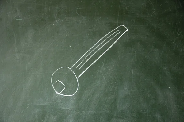 Κλειδί που με κιμωλία στο blackboard — Φωτογραφία Αρχείου