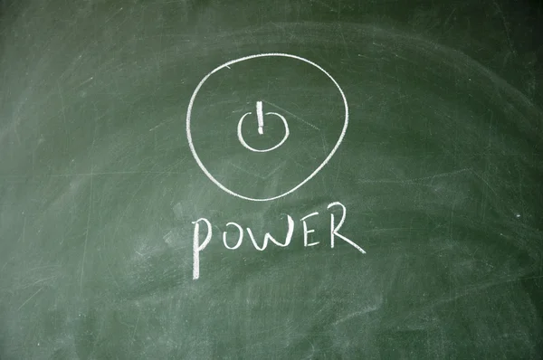 Power drawn with chalk on blackboard — Stock Photo, Image