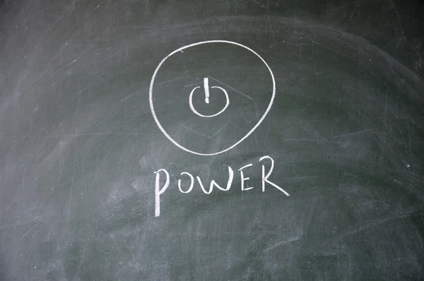 Power drawn with chalk on blackboard — Stock Photo, Image