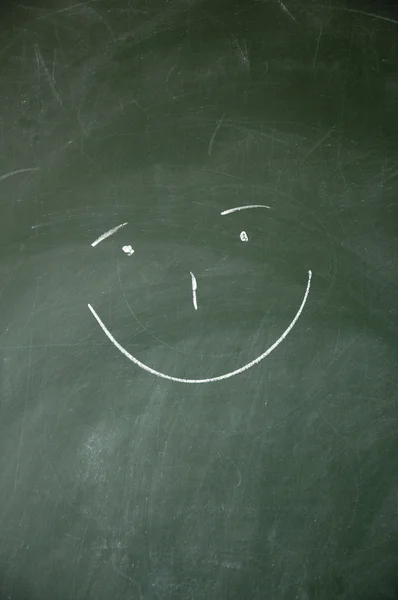 stock image Smile drawn with chalk on blackboard