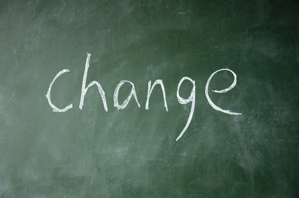 Change written with chalk on blackboard — Stock Photo, Image