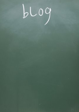 Blog title written with chalk on blackboard clipart