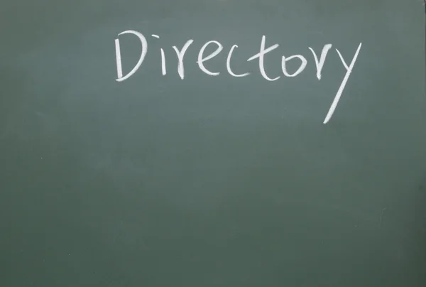 Directory titel geschreven met krijt op blackboard — Stockfoto