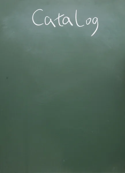 Κατάλογος τίτλο γραμμένα με κιμωλία στο blackboard — Φωτογραφία Αρχείου
