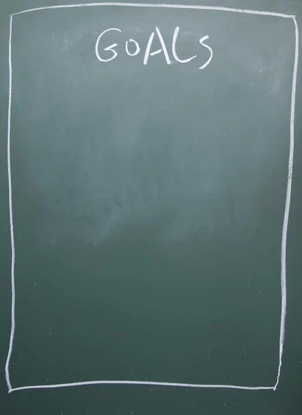 黑板上用粉笔写的目标标题 — 图库照片