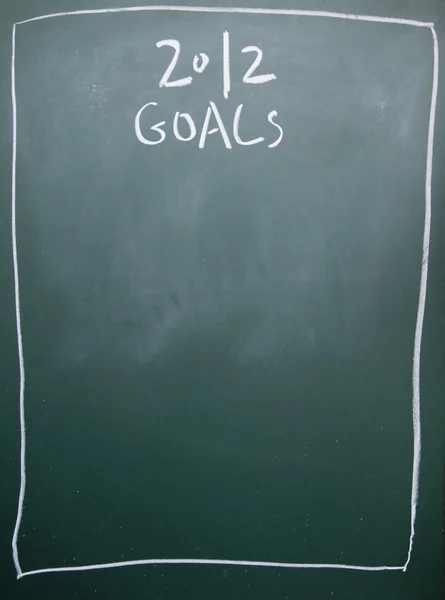 2012 goal titolo scritto con gesso sulla lavagna — Foto Stock