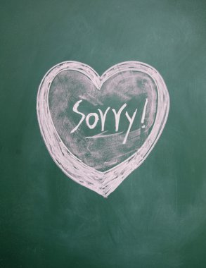 Sorry title and heart sign clipart