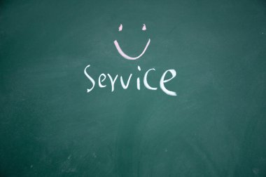 Service title written with chalk on blackboard clipart