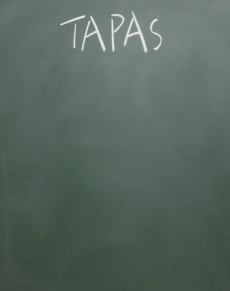 Tapas-Titel mit Kreide auf Tafel geschrieben — Stockfoto