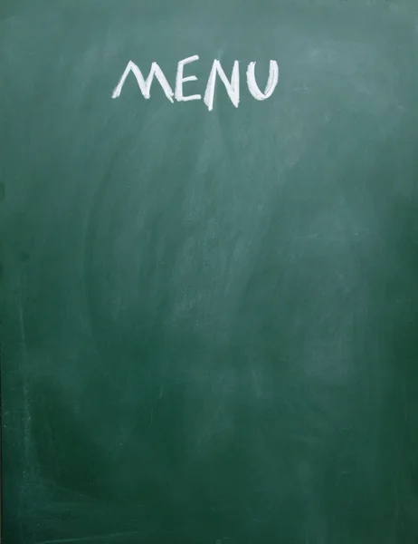 Menu title written with chalk on blackboard — Stock Photo, Image