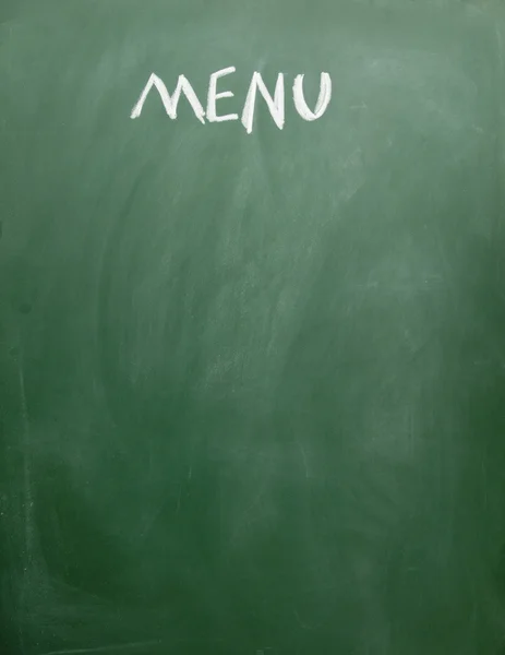 Título do menu escrito com giz no quadro negro — Fotografia de Stock
