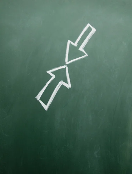 Arrows drawn with chalk on blackboard — Stock Photo, Image