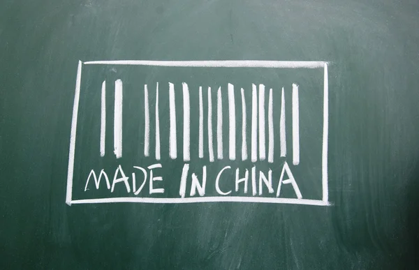 Κατασκευάζονται στην Κίνα που με κιμωλία στο blackboard — Φωτογραφία Αρχείου