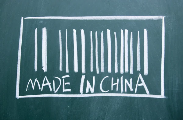 Κατασκευάζονται στην Κίνα που με κιμωλία στο blackboard — Φωτογραφία Αρχείου