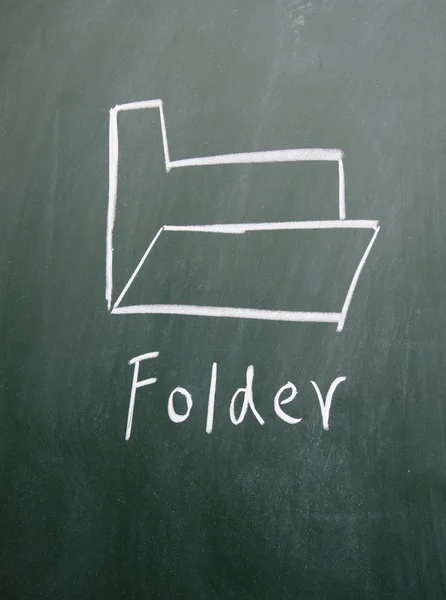 Folder drawn with chalk on blackboard — Stock Photo, Image