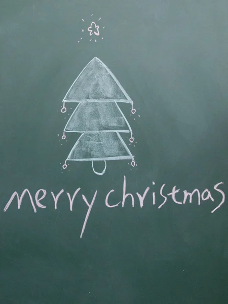 Καλά Χριστούγεννα τίτλο γραμμένα με κιμωλία στο blackboard — Φωτογραφία Αρχείου