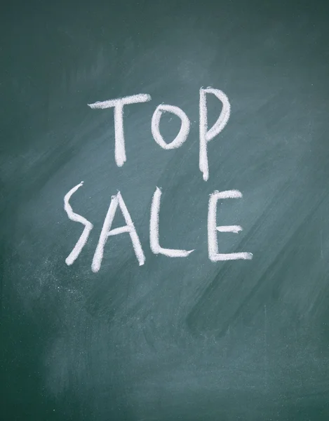 Top vendita scritto con gesso sulla lavagna — Foto Stock