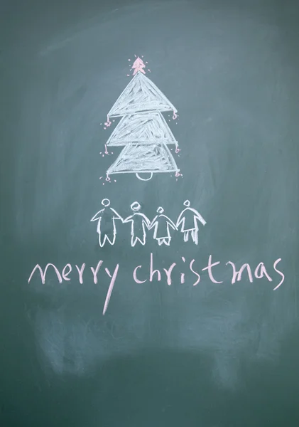 Χριστούγεννα σημάδι ζωγραφισμένο με κιμωλία στο blackboard — Φωτογραφία Αρχείου