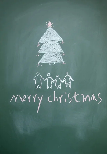 Καλά Χριστούγεννα τίτλο γραμμένα με κιμωλία στο blackboard — Φωτογραφία Αρχείου